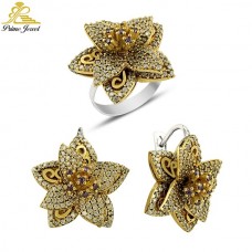 Gümüş Otantik Taşlı Set